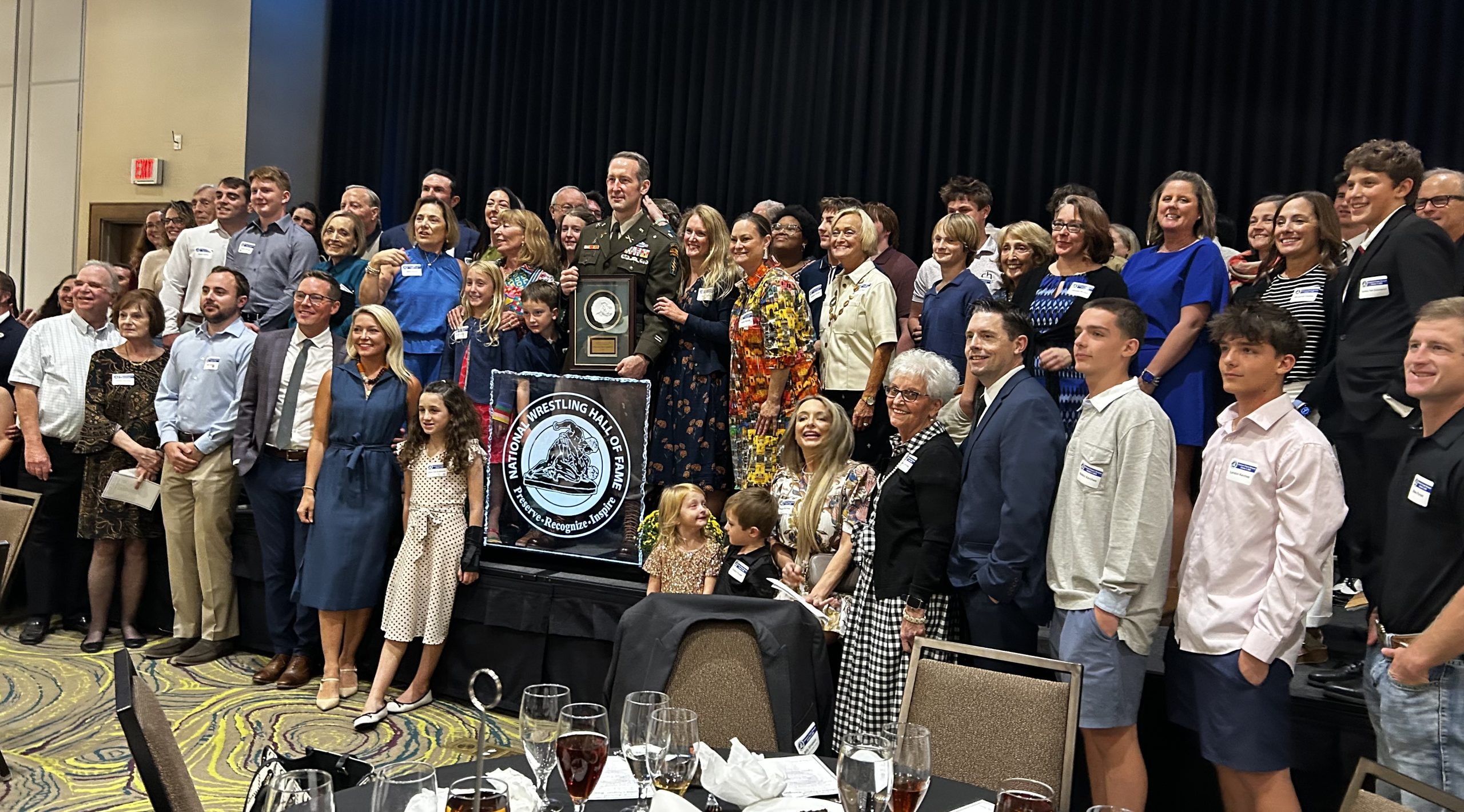 Garrett with his extended family that attended the banquet (Photo: Mark Kirk)